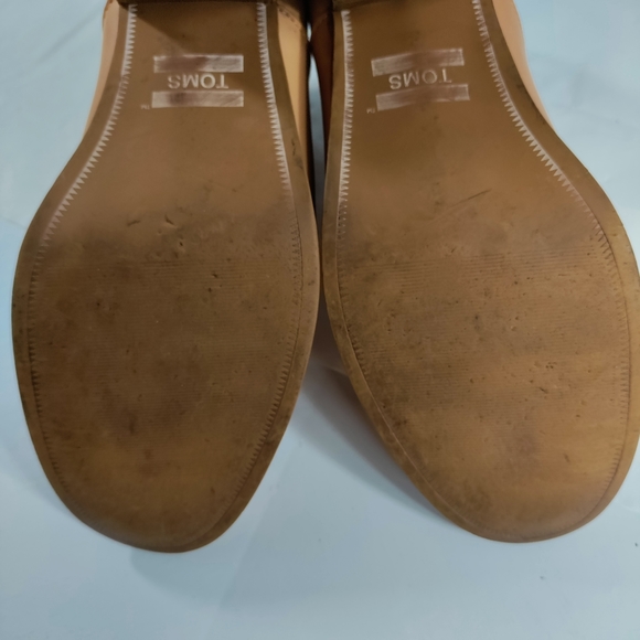 Toms Tassel Back Zip Soft Leather Stacked Heel Ankle Boot Tan Women's Size 10 - Picture 10 of 16